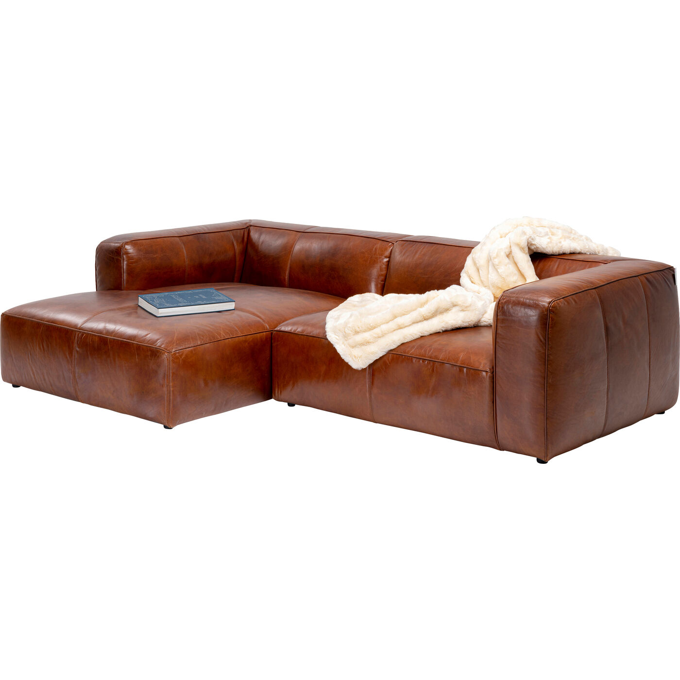 Диван угловой Cubetto Leather Brown 170x270 см KARE 87779