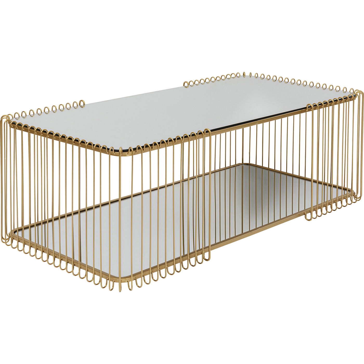 Стол кофейный Wire Double Brass 120x60 см KARE 87817