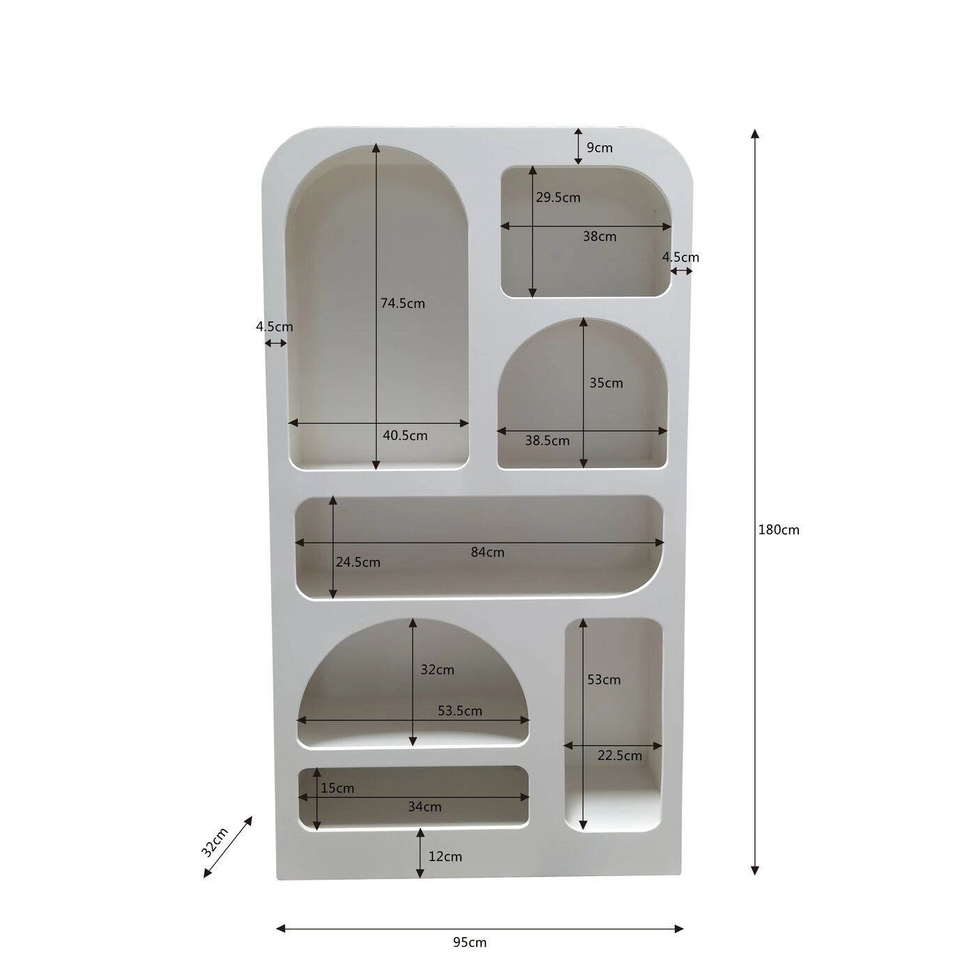 Стеллаж Paco White 95x180 см KARE 87740