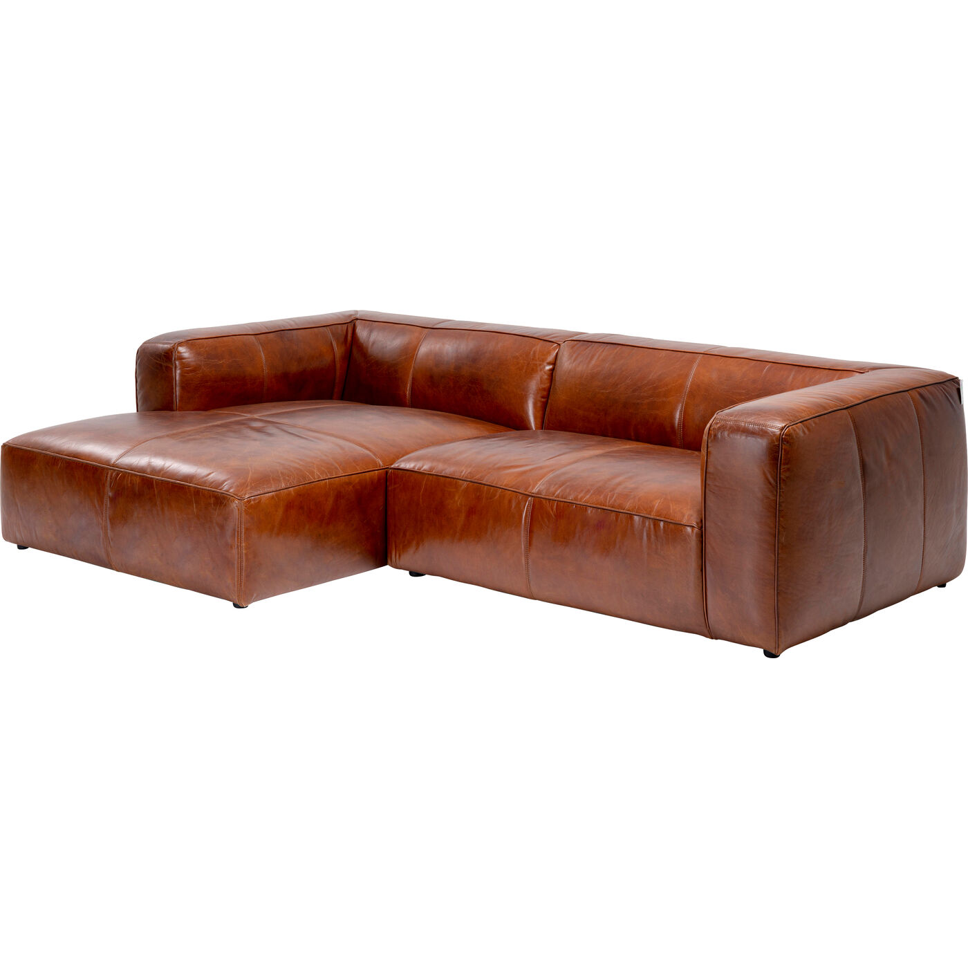 Диван угловой Cubetto Leather Brown 170x270 см KARE 87779