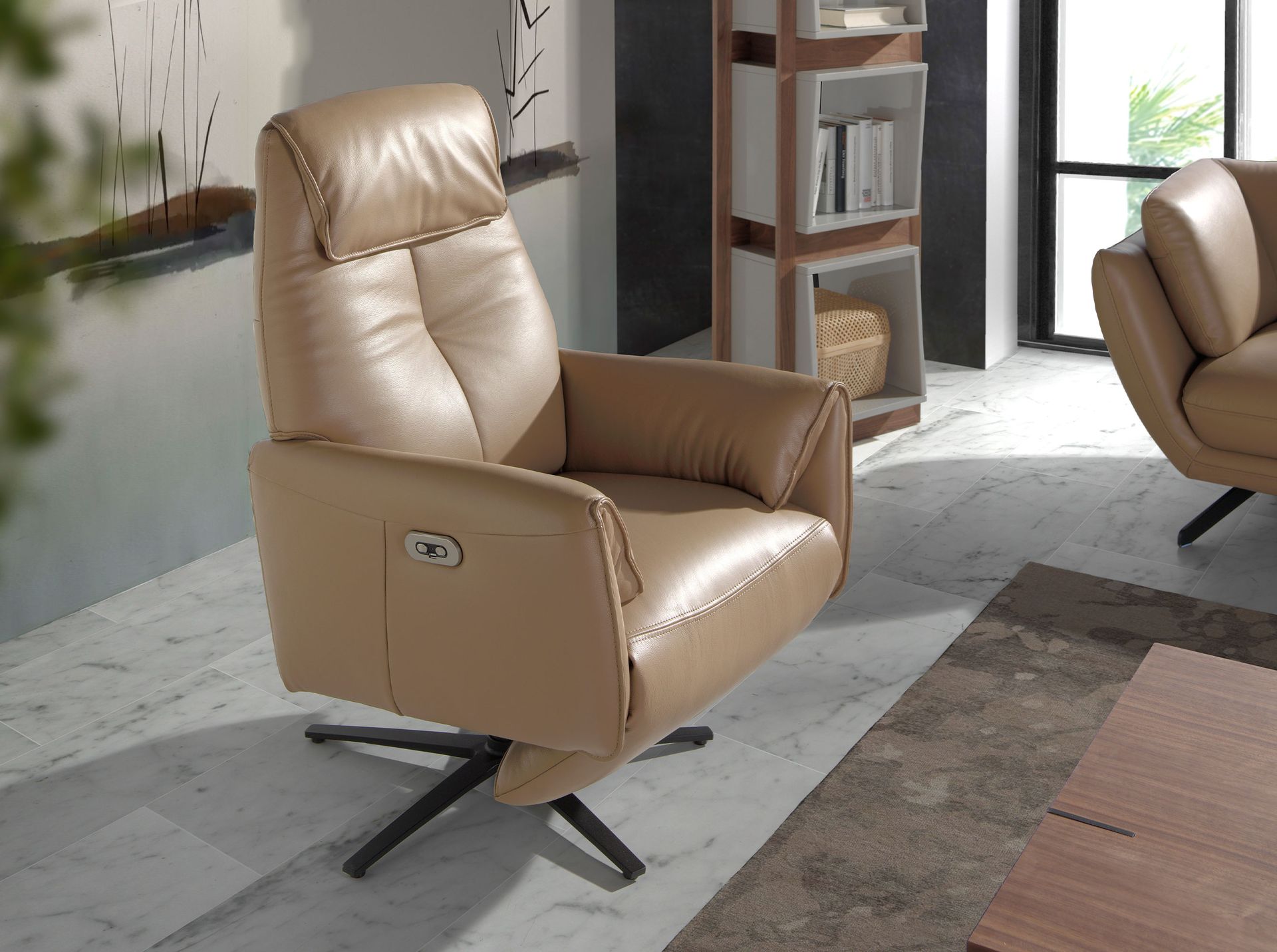 Вращающееся кресло Double Relax/ 5086 с кожаной обивкой Angel Cerda