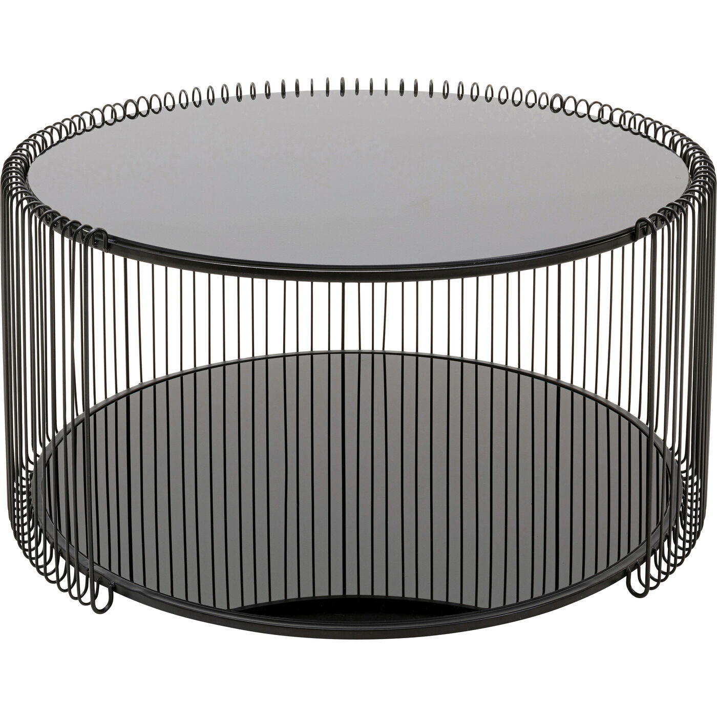 Стол кофейный Wire Double Black Ø80cm KARE 70335