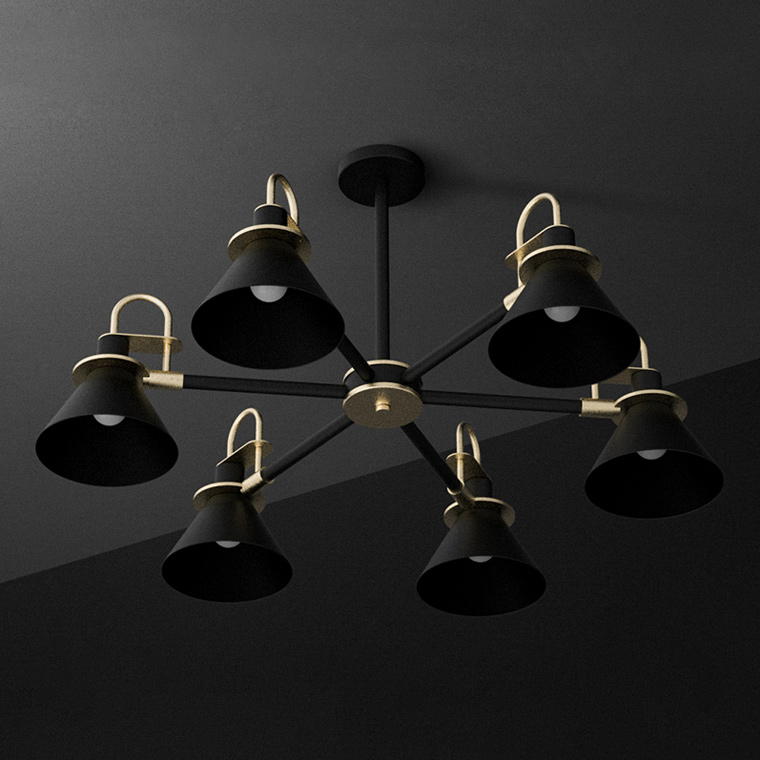 Люстра на штанге CODA D94 Black by ImperiumLoft