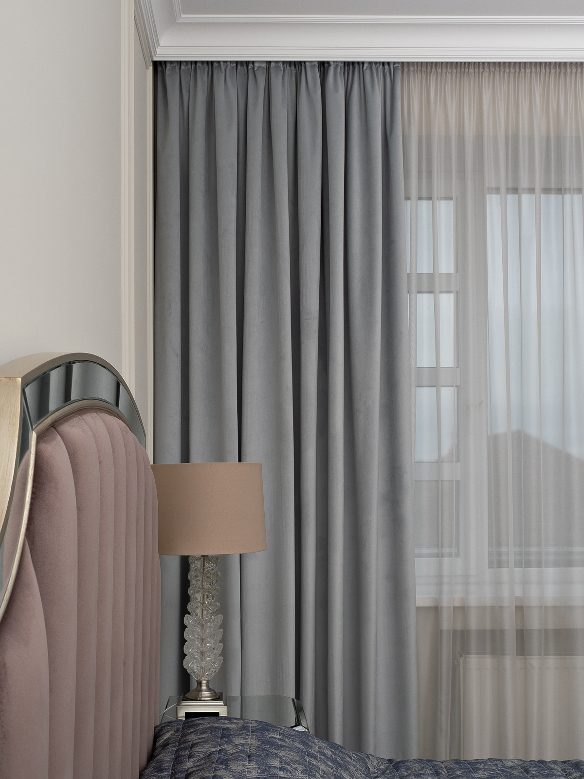 Портьера Silkу 30 голубая димаут 300*260 Garda Decor 121GD-00029