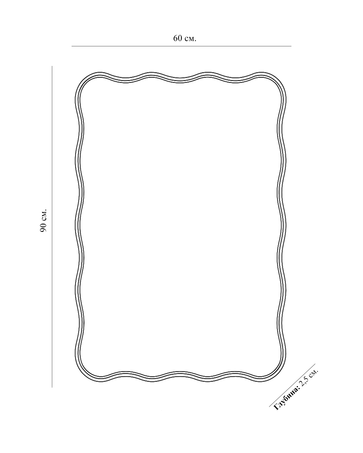 Зеркало в чёрной раме Стаггер Louvre Home DWM030426GSTV black