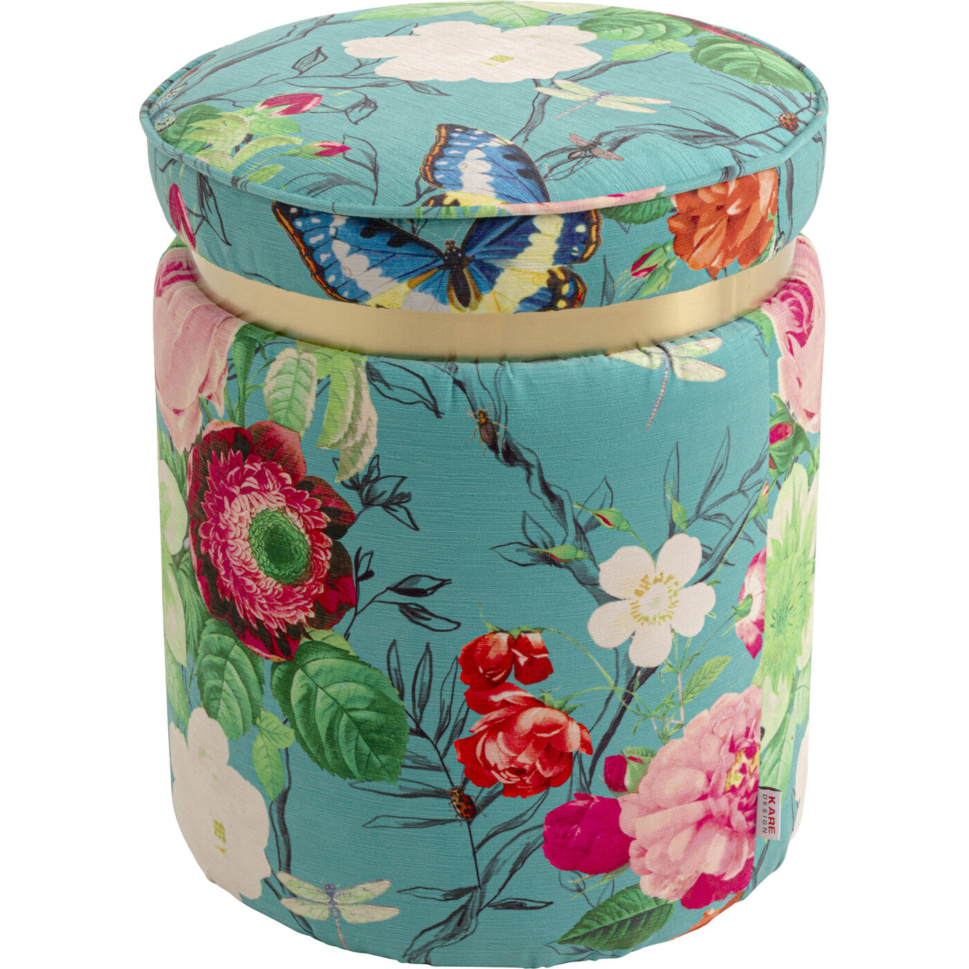 Пуф Flower Fever Blue Ø39cm KARE 71087