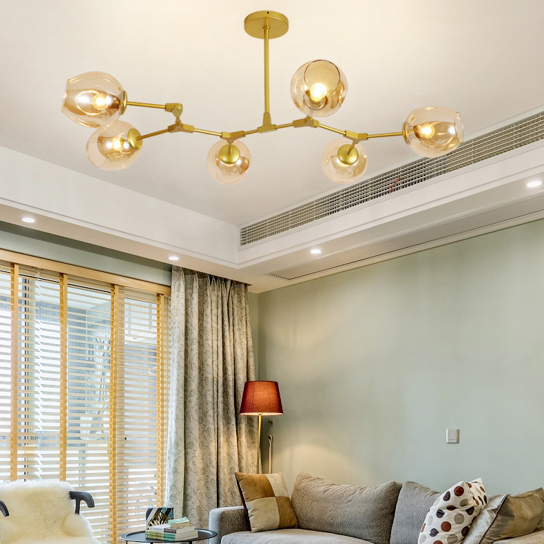 Люстра Адель Branching Bubble Chandelier L8 Black Amber by ImperiumLoft