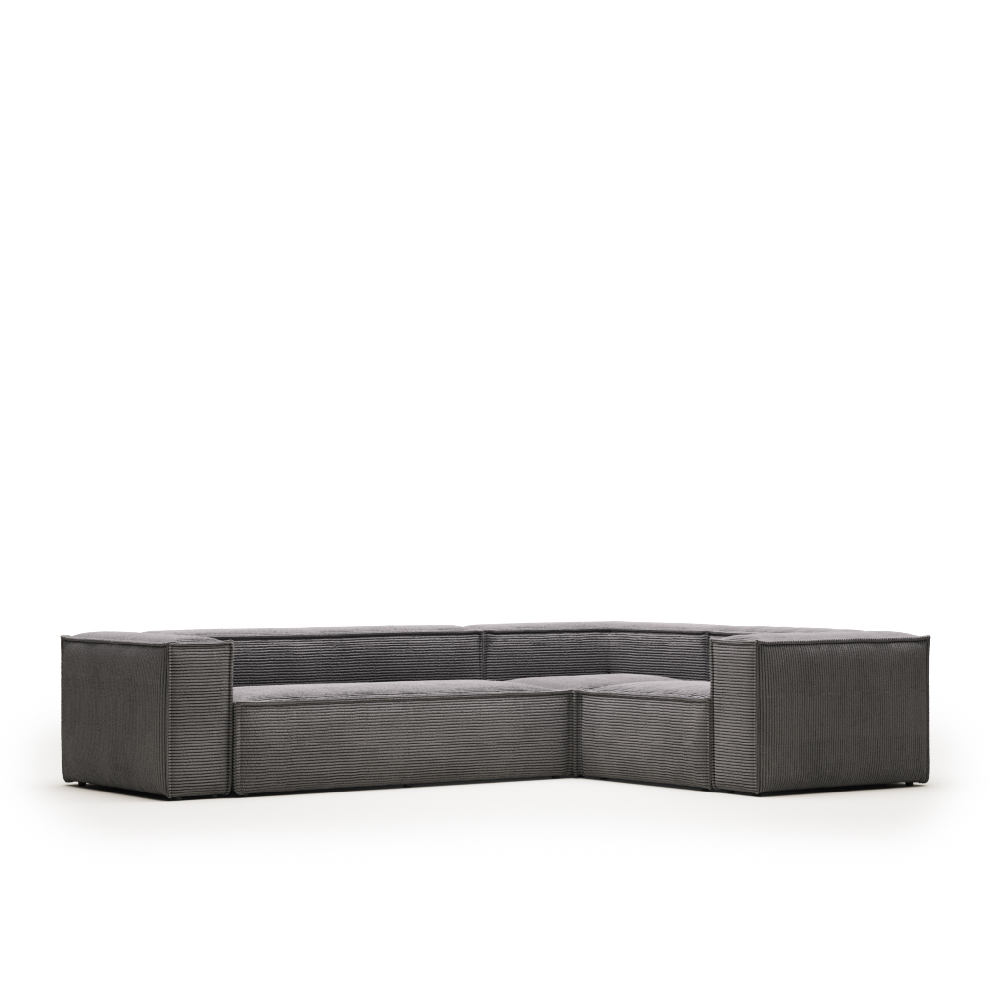 Угловой 4-х местный диван Blok серый вельвет 320 x 230 cm La Forma 92285