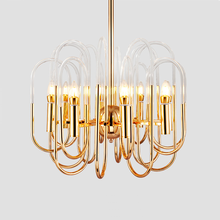 Люстра BRASS AND GLASS LOOP CHANDELIER D80 by ImperiumLoft