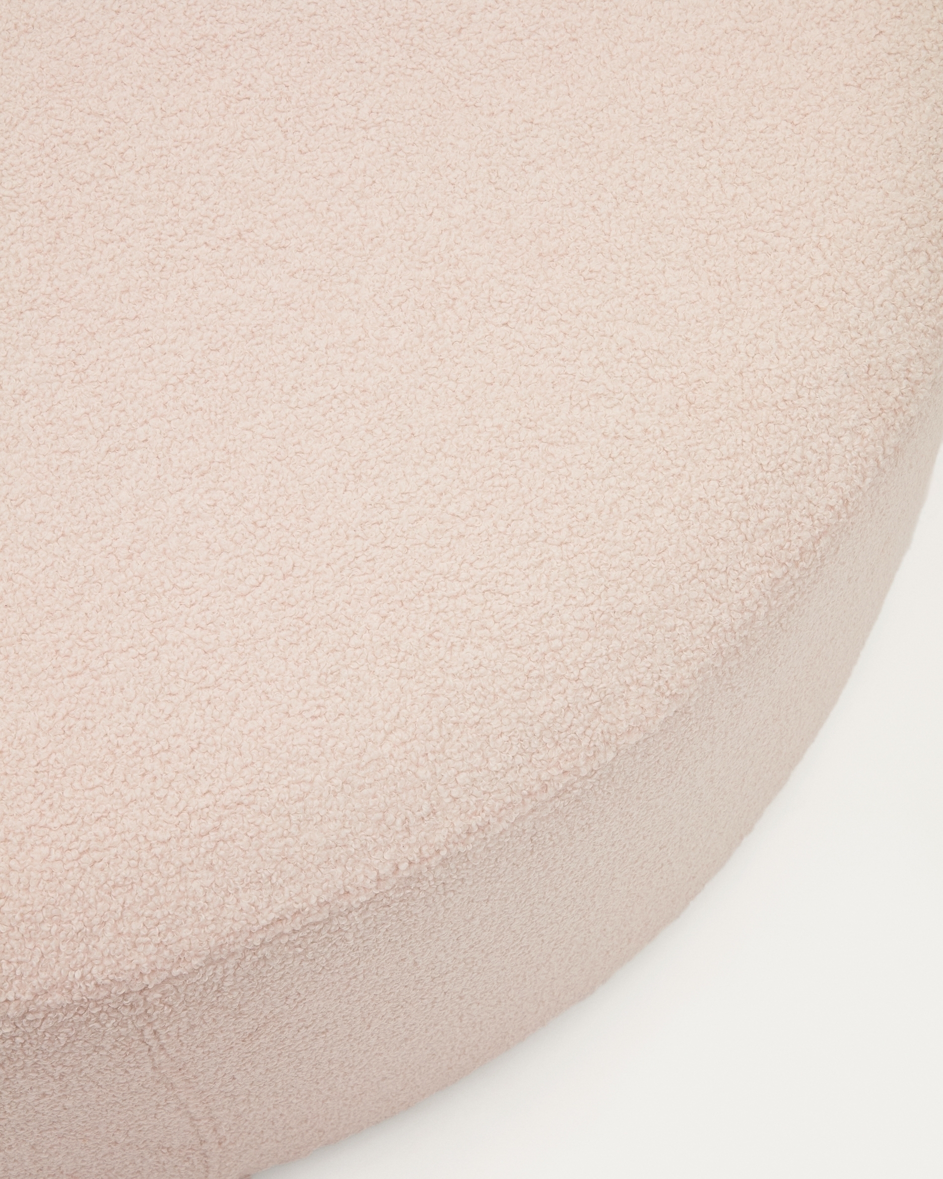 Kaeli Пуф для ног со съемным чехлом из розового букле Ø 120 La Forma (ex Julia Grup)