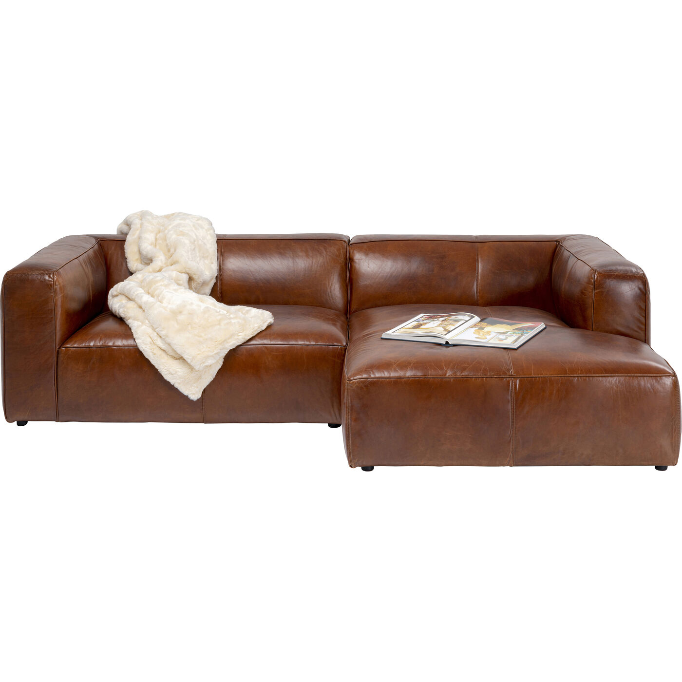 Диван угловой Cubetto Leather Brown 270 см KARE 86149