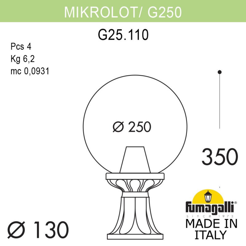 Садово-парковый светильник Fumagalli G25.110.000.WYF1R