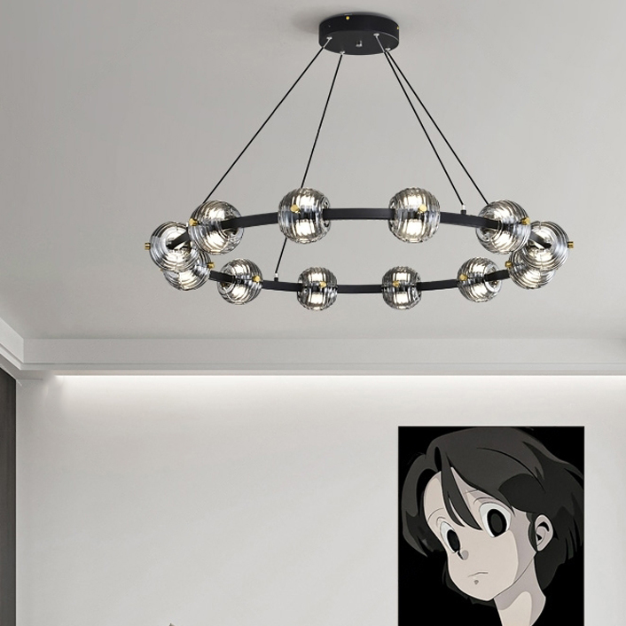 Кольцевая люстра SEMUND D60 Black by ImperiumLoft
