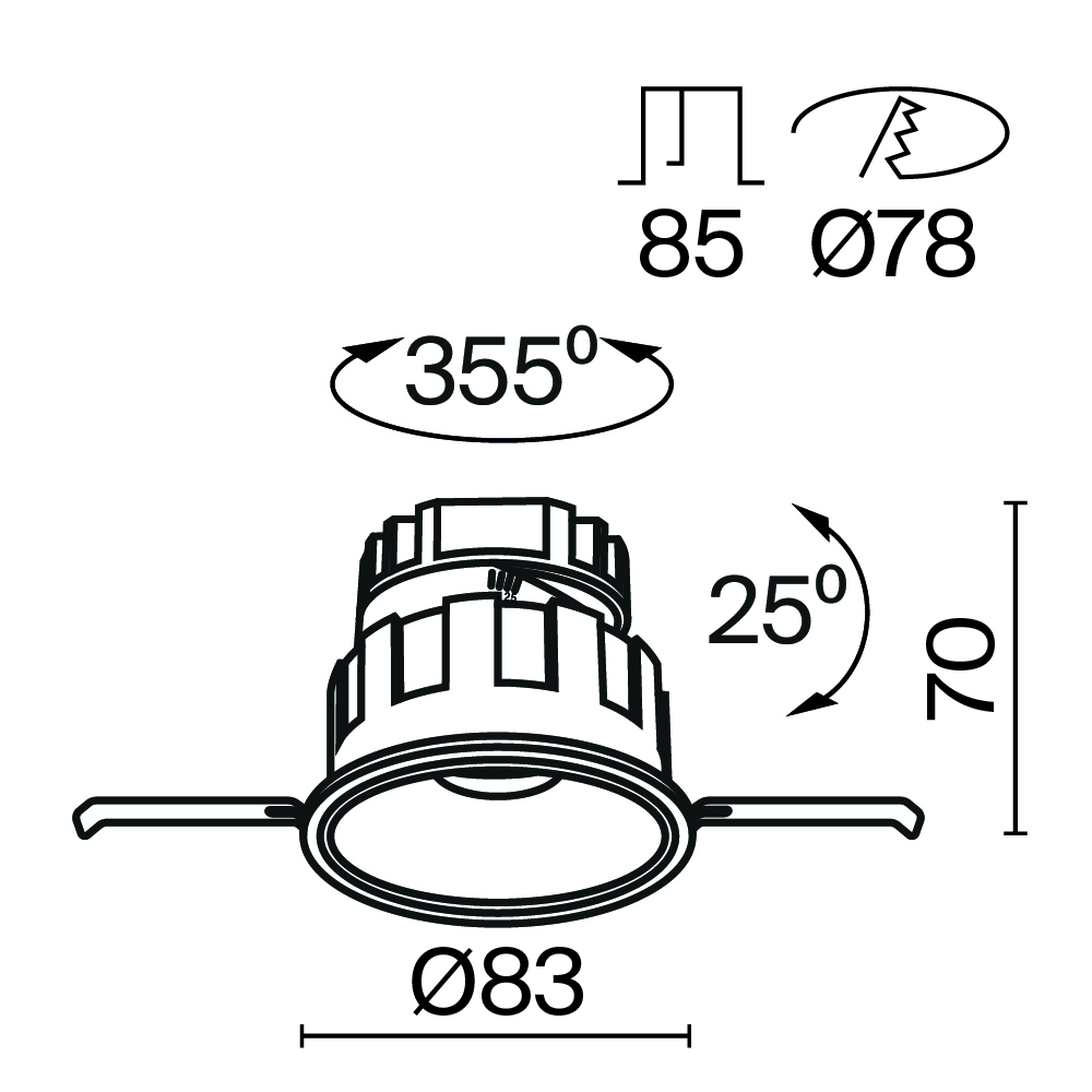 Встраиваемый светильник Technical DL057-10W3K-W