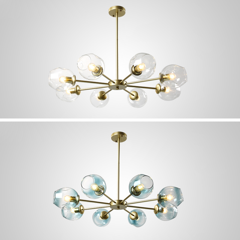 Люстра на штанге MARINE D85 Gold/Blue by ImperiumLoft