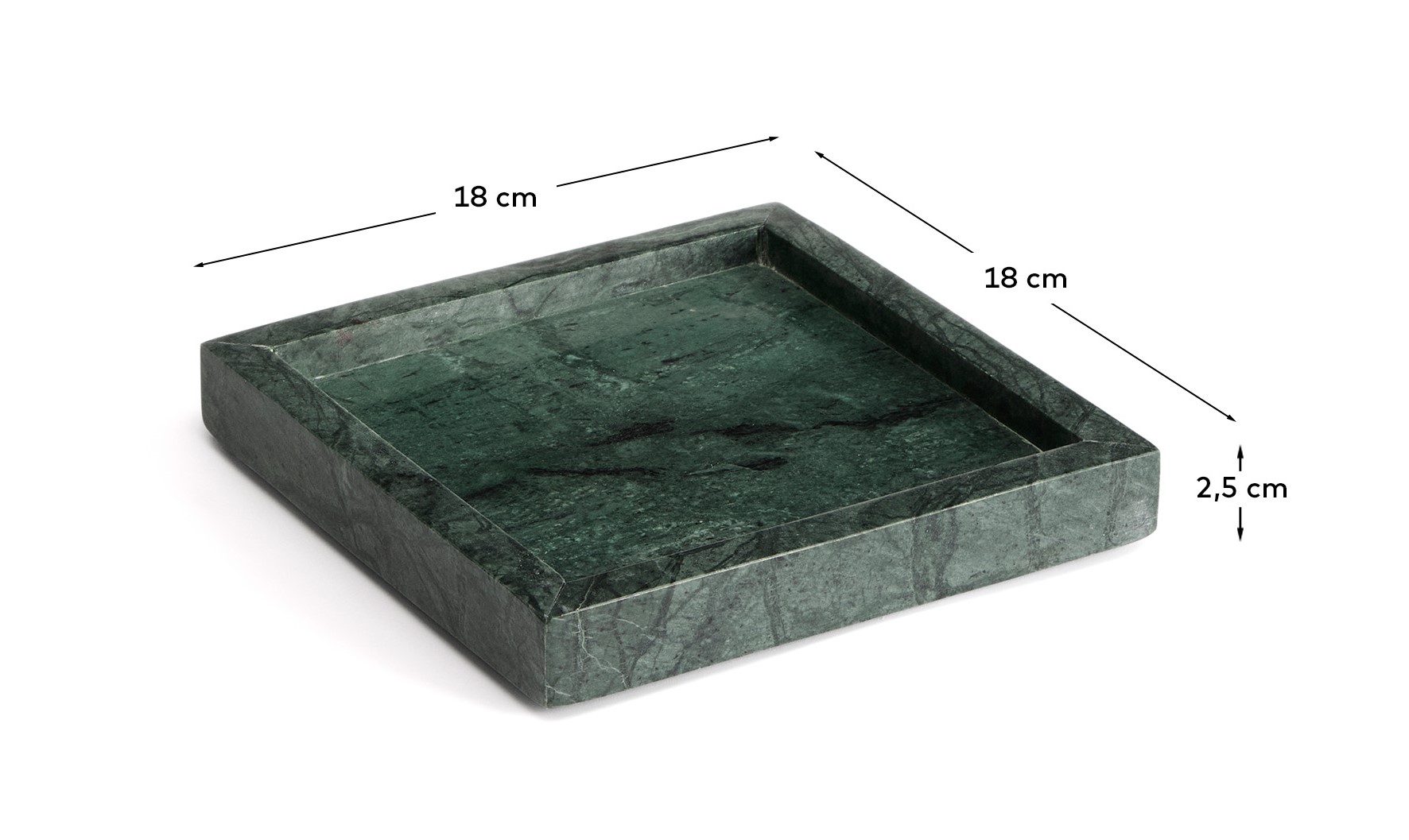 Поднос Serela из зеленого мрамора 18 x 18 см La Forma 437030
