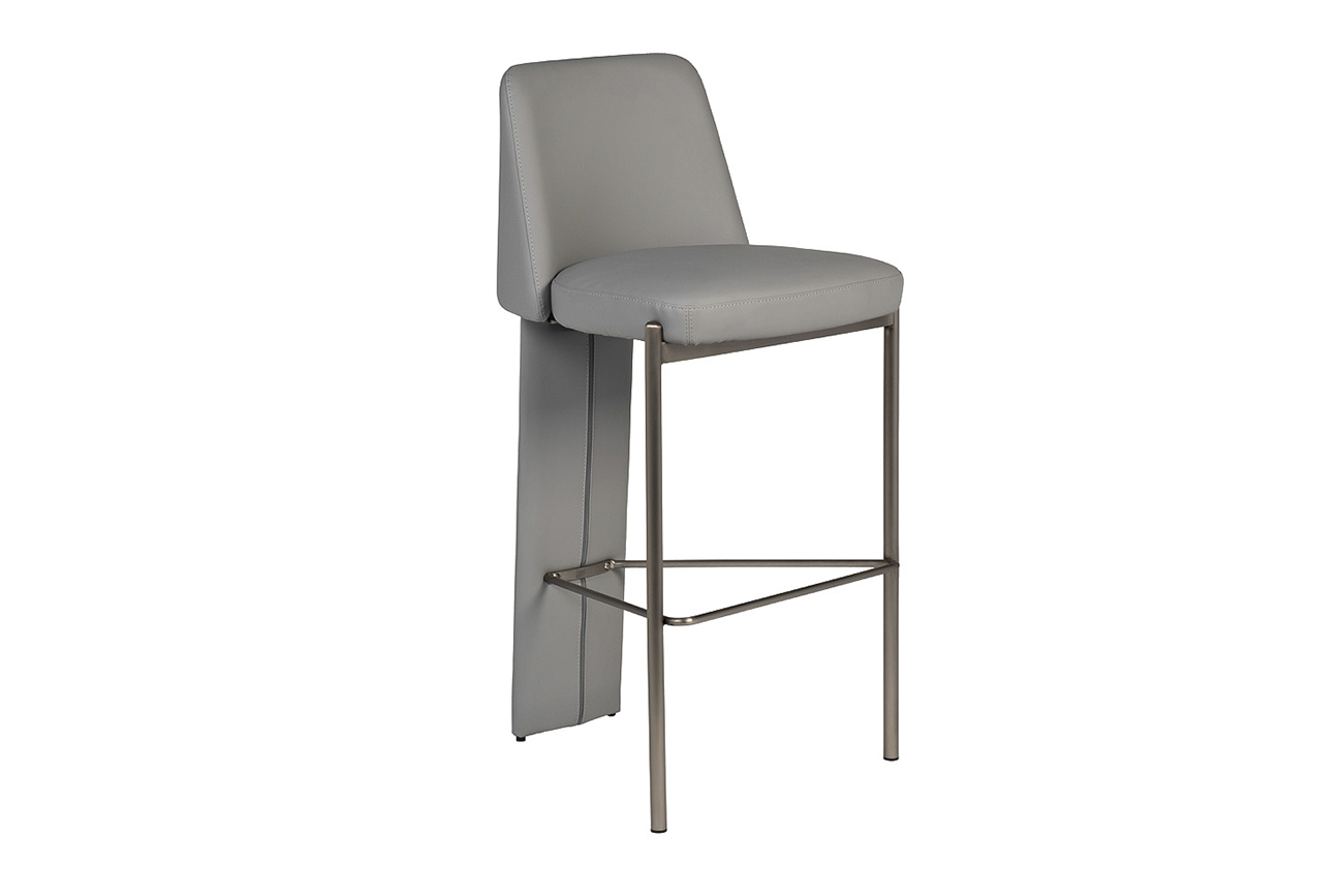 Стул барный экокожа серый Garda Decor 58DB-19307