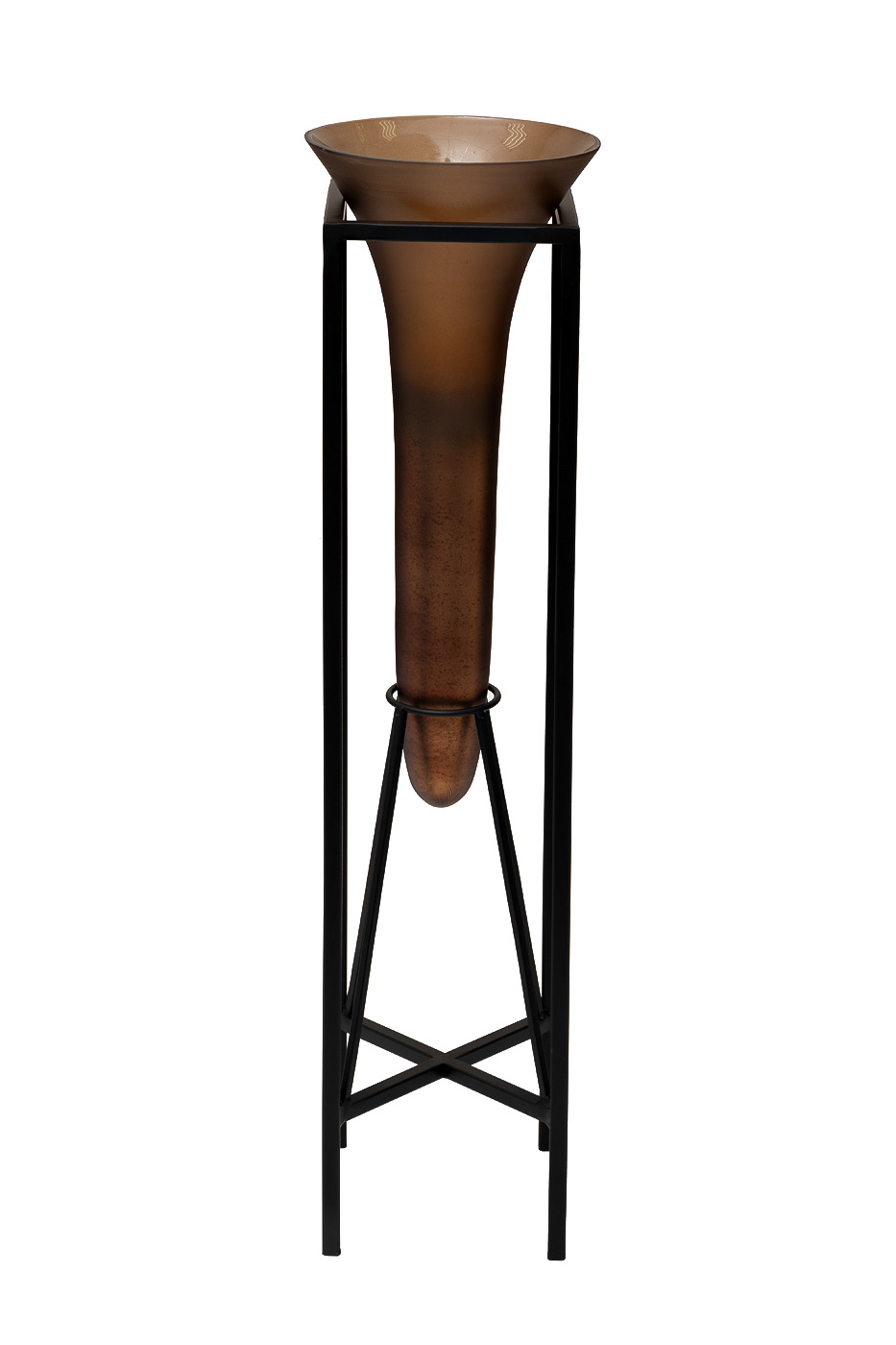 Подставка под цветы стеклянная на металлическом основании Garda Decor 71PN-31744