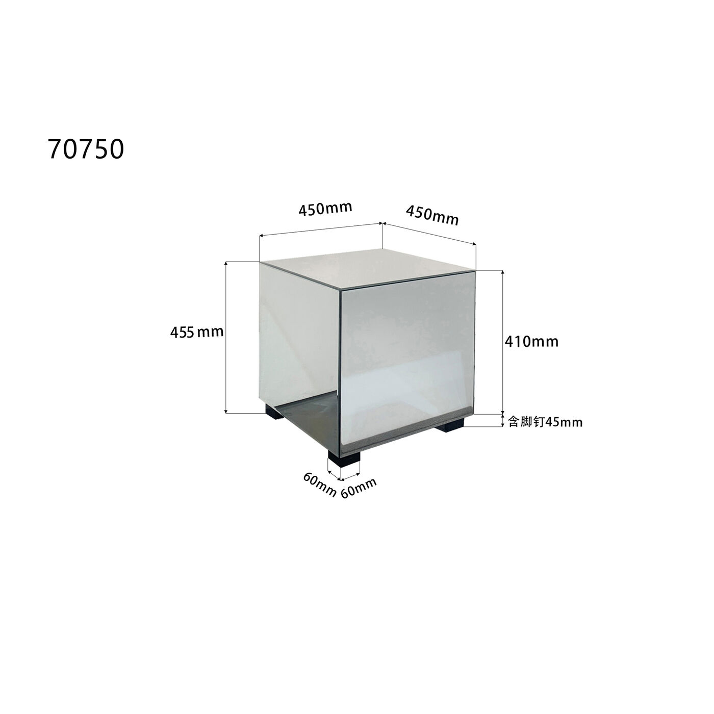 Стол приставной Luxy Drawer 45x45cm KARE 70750
