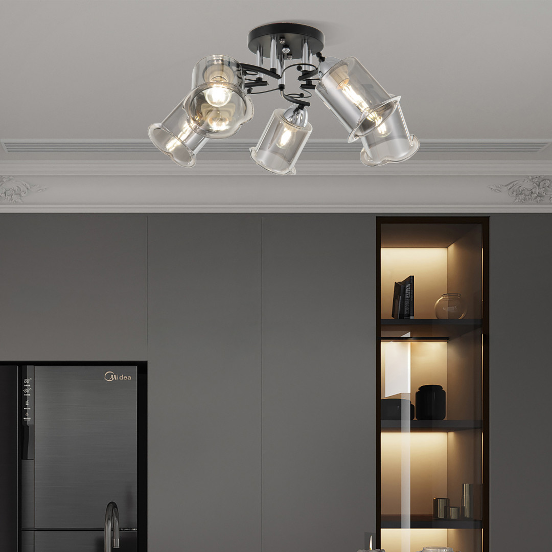 Люстра с плафонами 323219/5 CR+BK Arte Milano