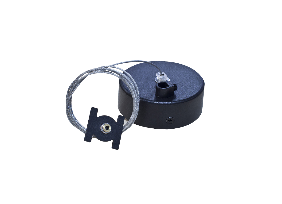 Подвеснойомплект для магнитного шинопровода с отверстием для провода Donolux Suspension kit DLMBlack1