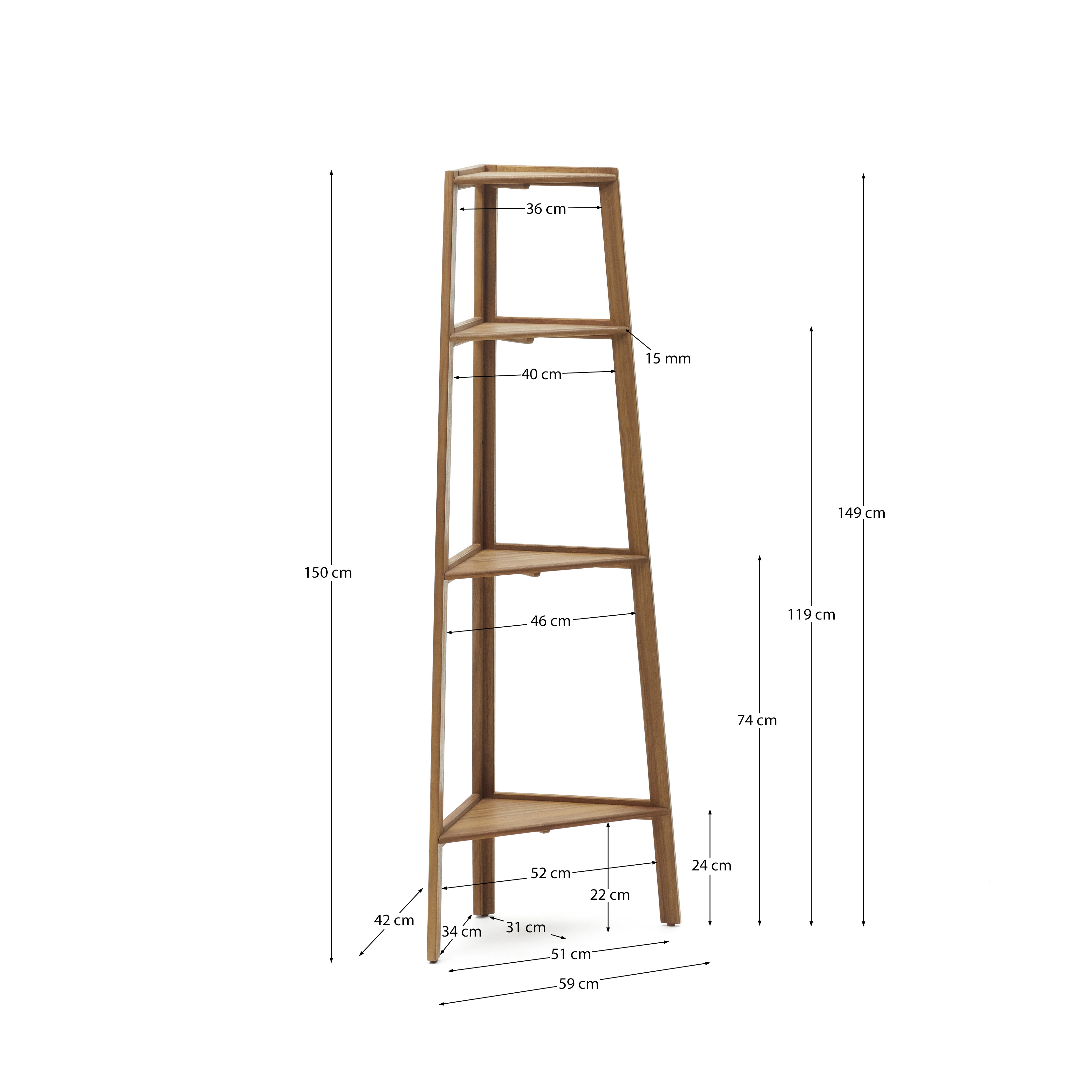 Victora Уличный стеллаж из массива акации 42 x 150 см La Forma (ex Julia Grup)