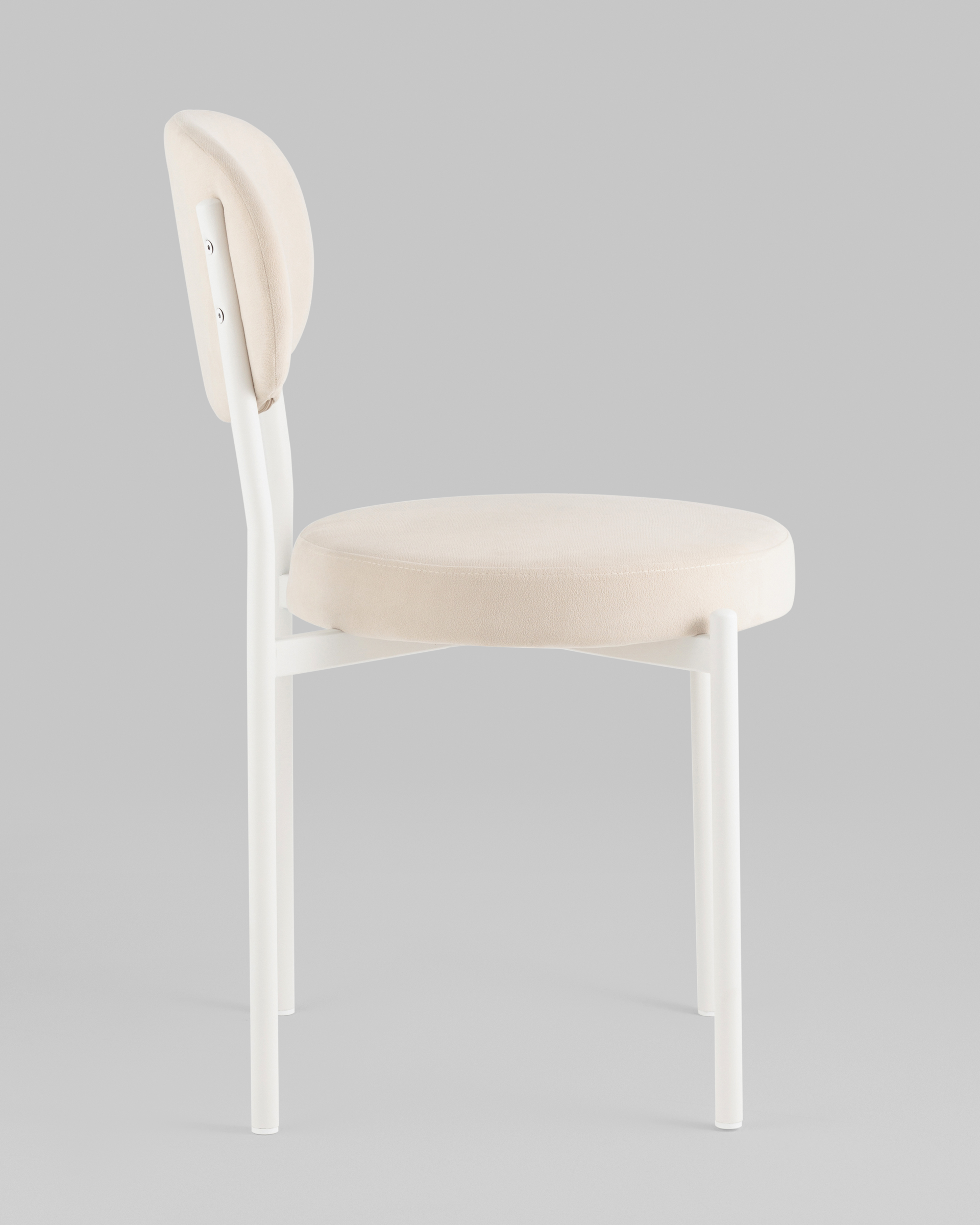 Стул Бриф SN велюр молочный каркас белый муар 4шт Stool Group