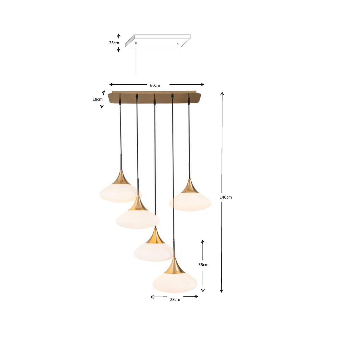 Светильник подвесной Gocce 70x140cm KARE 56775
