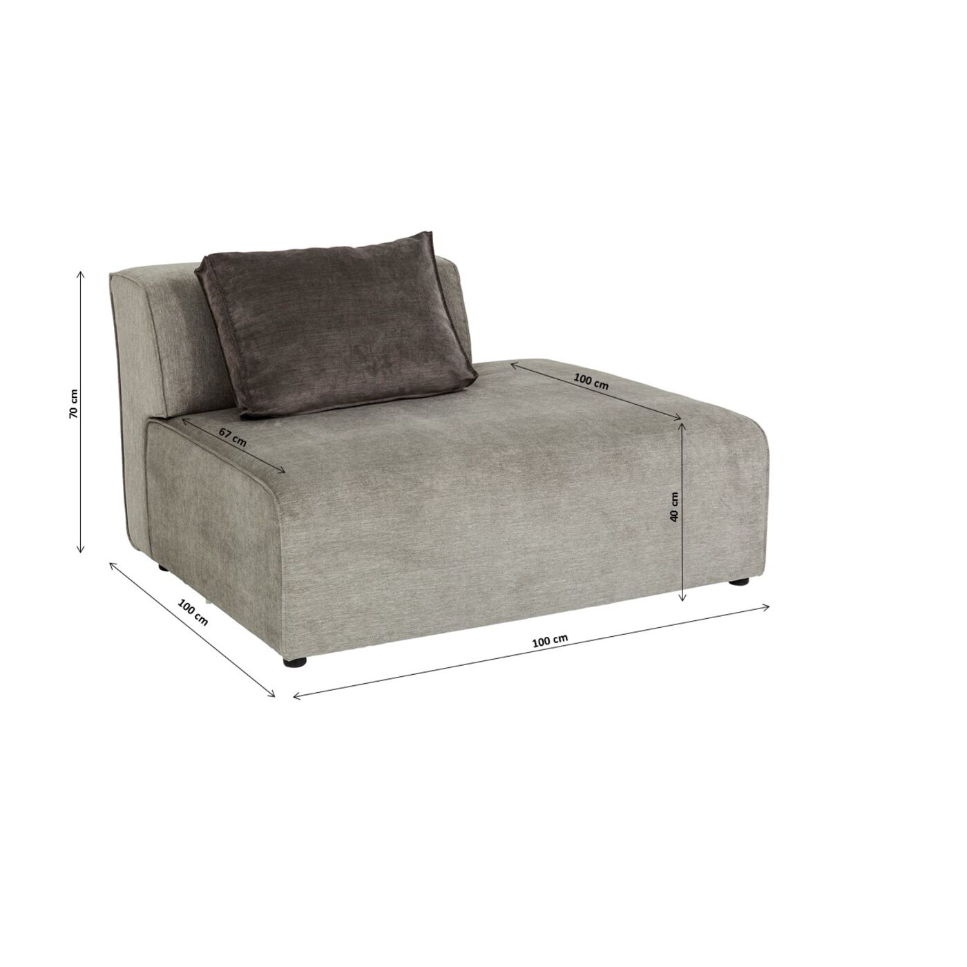 Элемент дивана 100 Infinity Grey 100 KARE 82036