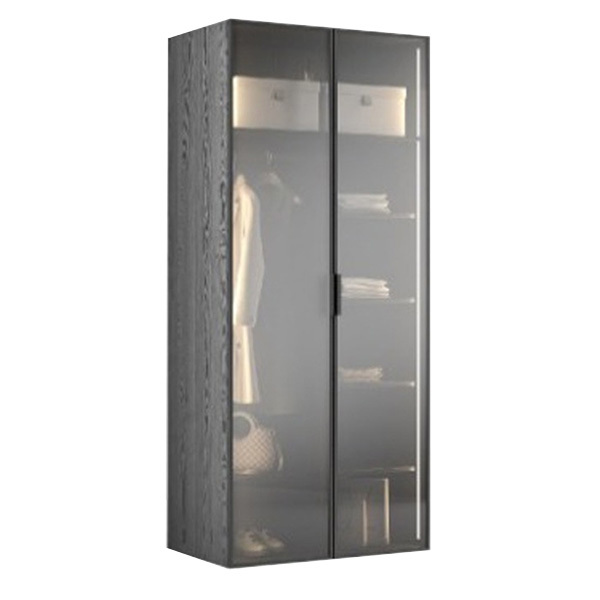 Шкаф двухдверный черный Garda Decor 140SA-122BL-ST