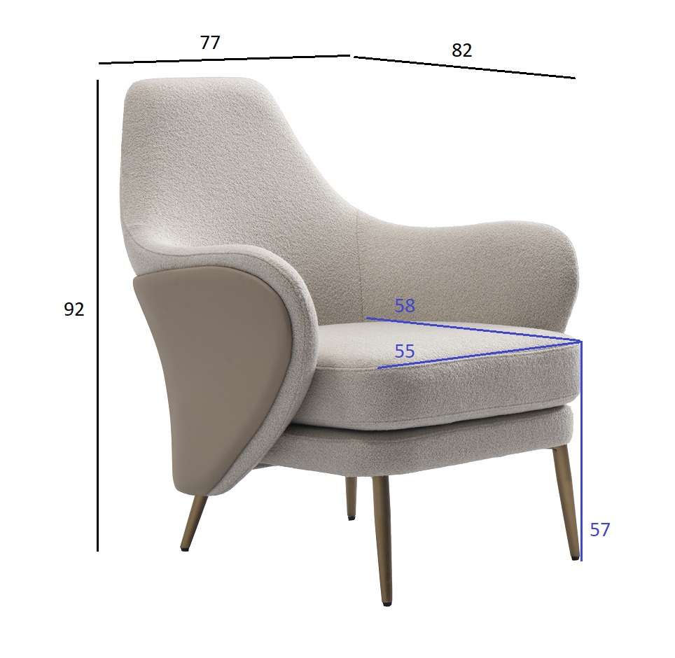 Кресло Selvino иск.мех / экокожа 77*82*92 Garda Decor 87YY-20410