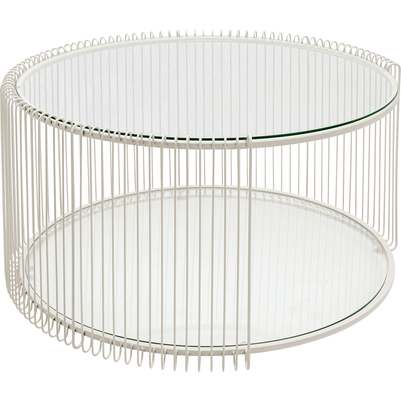 Стол кофейный Wire Double Cream Ø80cm KARE 70338