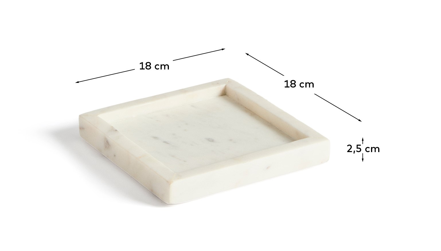 Поднос Serela из белого мрамора 18 x 18 см La Forma 437028
