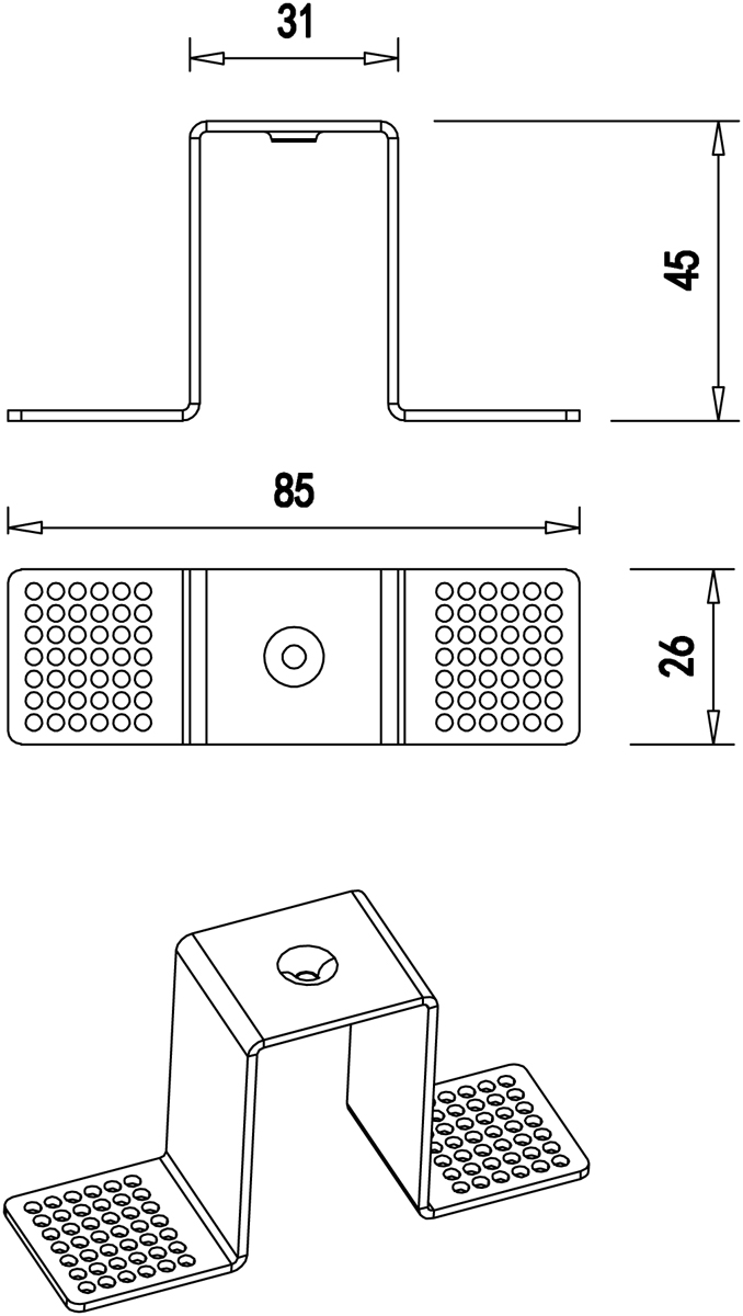 Скоба длястраивания шинопровода Donolux Fixing CW