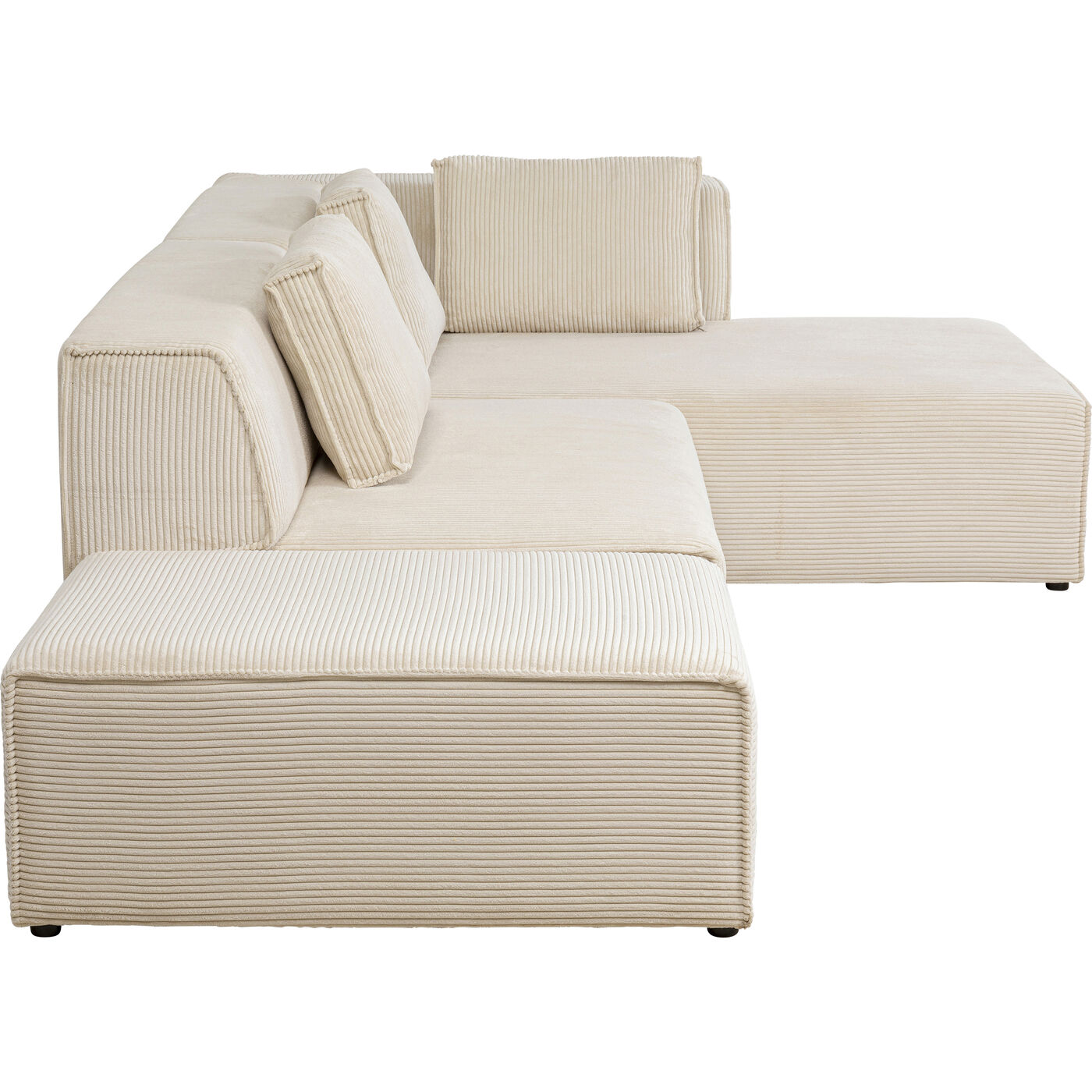Диван правосторонний угловой Infinity Ottomane Cord Creme Right KARE 87402