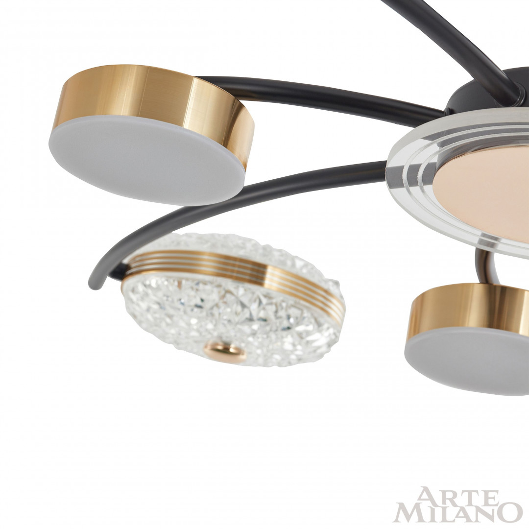 Люстра светодиодная 279169/4+4 BK/GD Arte Milano