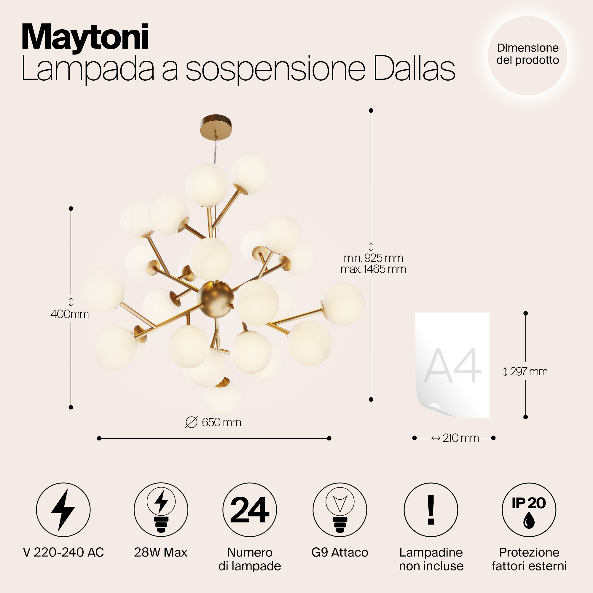Подвесной светильник Maytoni MOD545PL-24BS