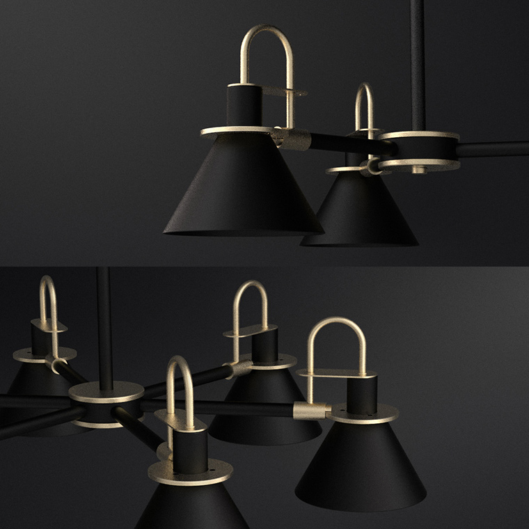 Люстра на штанге CODA D94 Black by ImperiumLoft