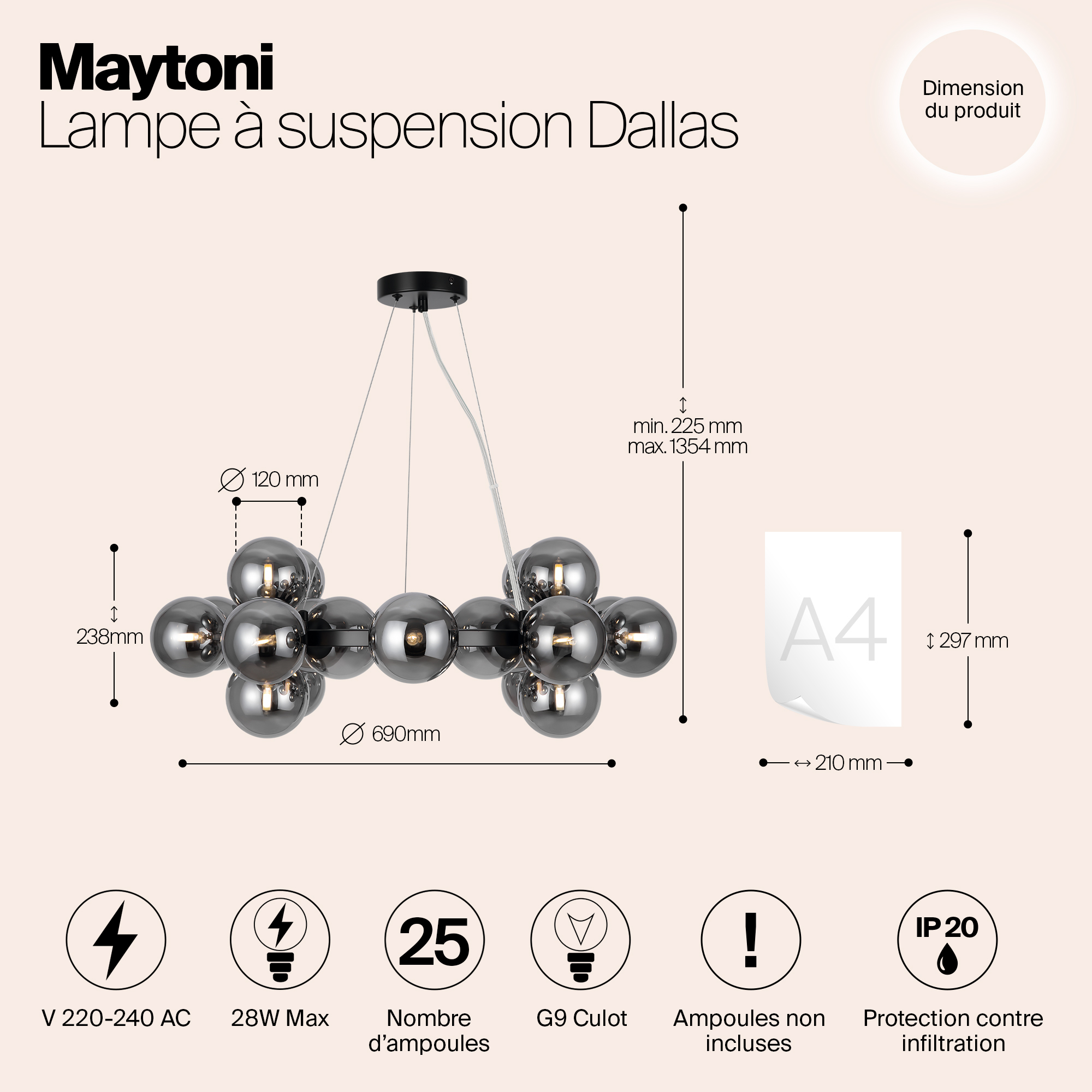 Подвесной светильник Maytoni MOD545PL-25B