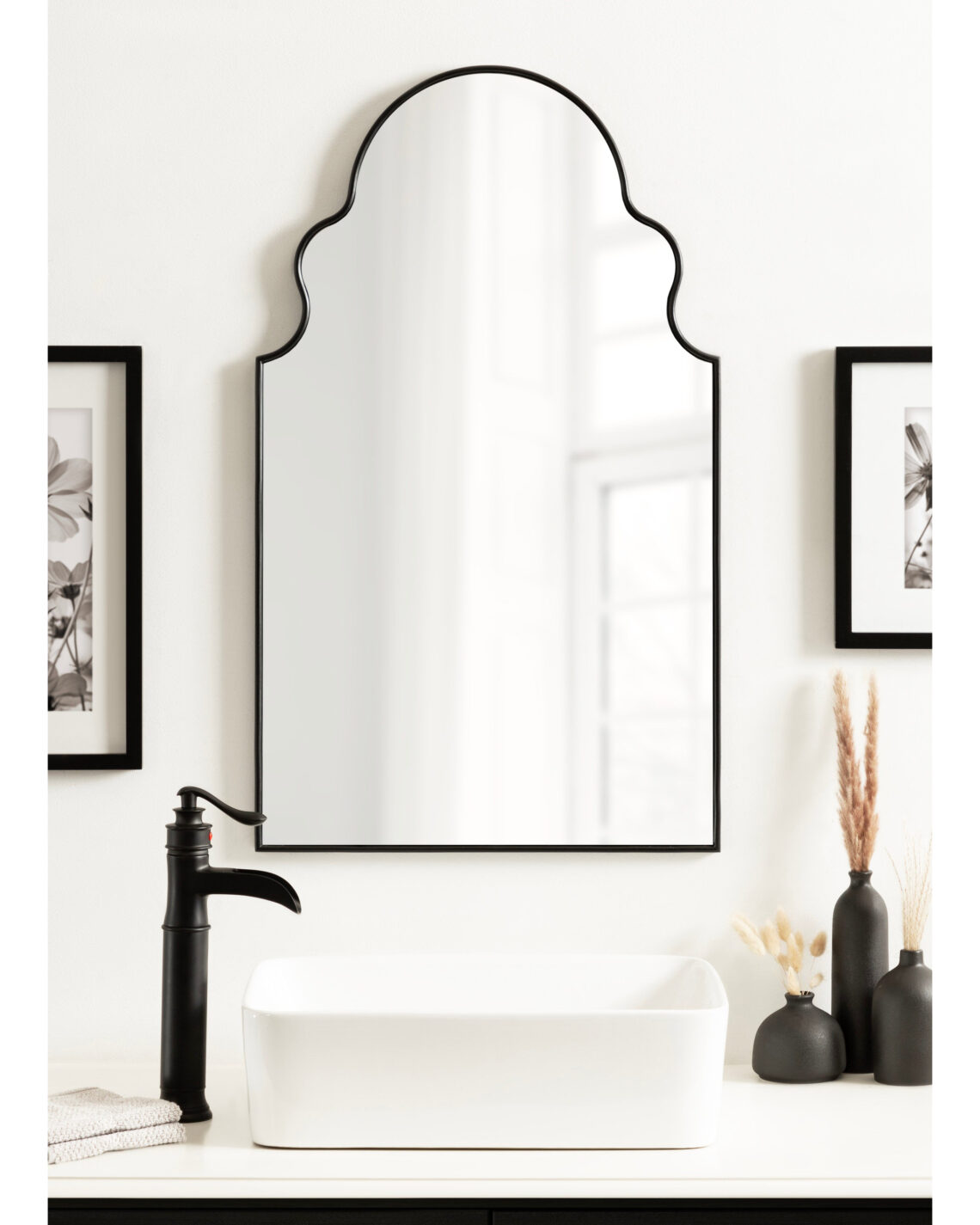 Зеркало в чёрной раме Шифа Louvre Home LHDWM081123SH