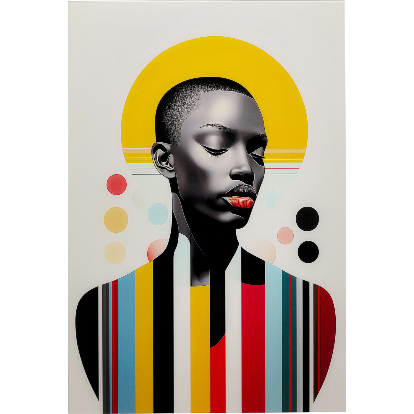 Картина стеклянная Muse Retro Lady Yellow 80x120cm KARE 57669