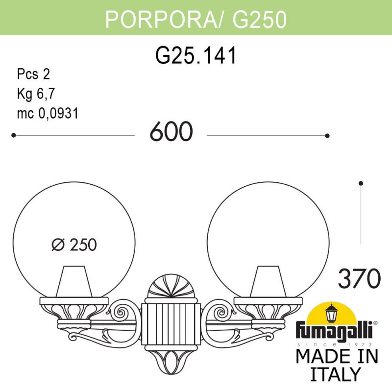 Светильник настенный Fumagalli G25.141.000.WYF1R