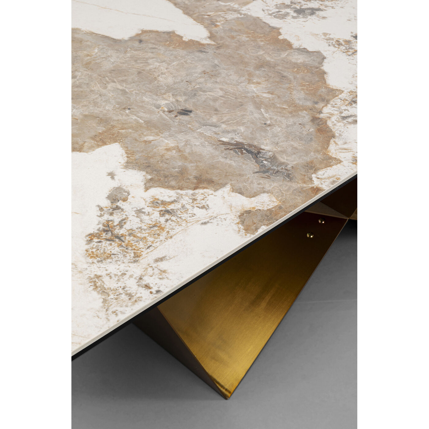 Стол обеденный раздвижной Connesso Brass 200(+60)x100 см KARE 87666