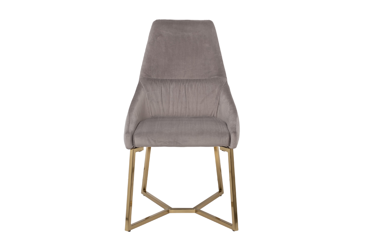 Стул на металлическом каркасе серый велюровый Garda Decor 30C-1185 GRE