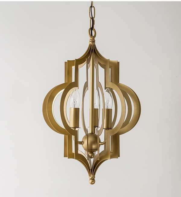 Люстра Scarlett Hollywood Regency Gold Leaf Pattern Pendant Chandelier D31 by ImperiumLoft
