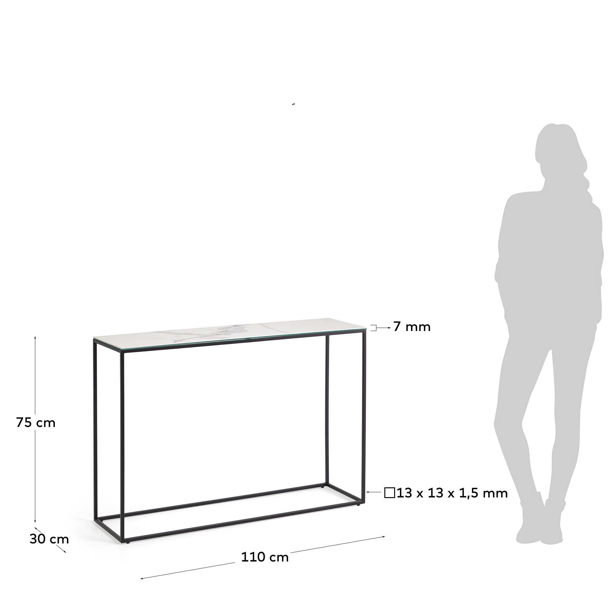 Консоль Rewena с керамической отделкой Kalos Blanco 110 x 75 см La Forma (ex Julia Grup)