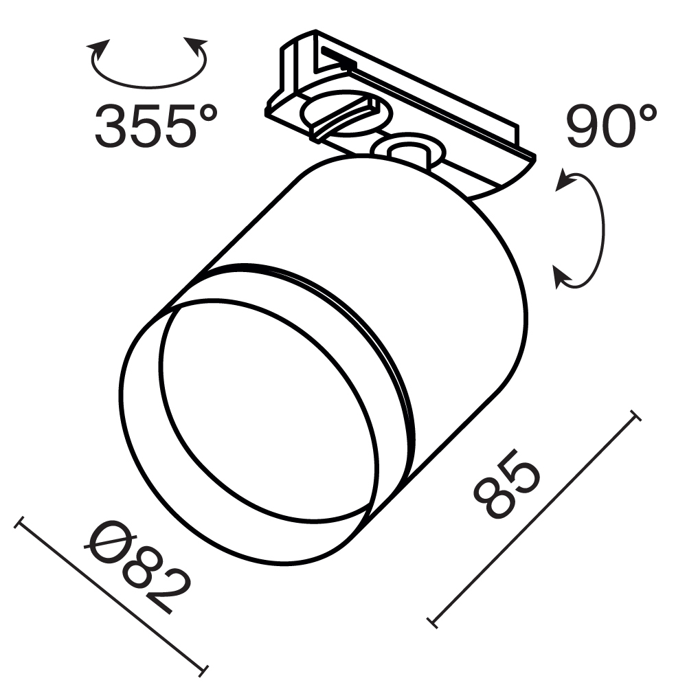 Трековый светильник Technical TR088-1-GX53-W