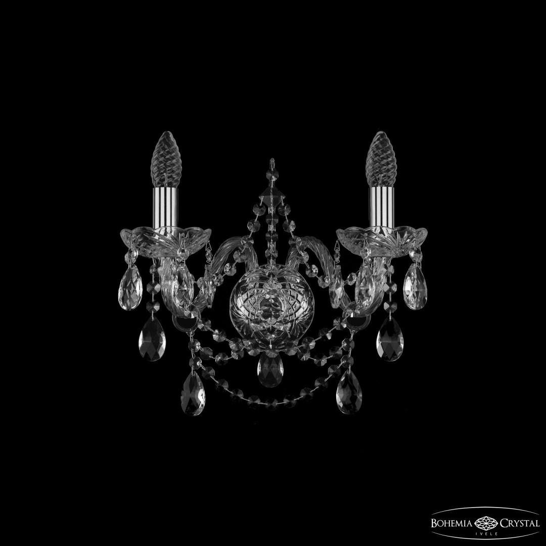 Бра хрустальные 1411B/2/160 Ni Bohemia Ivele Crystal