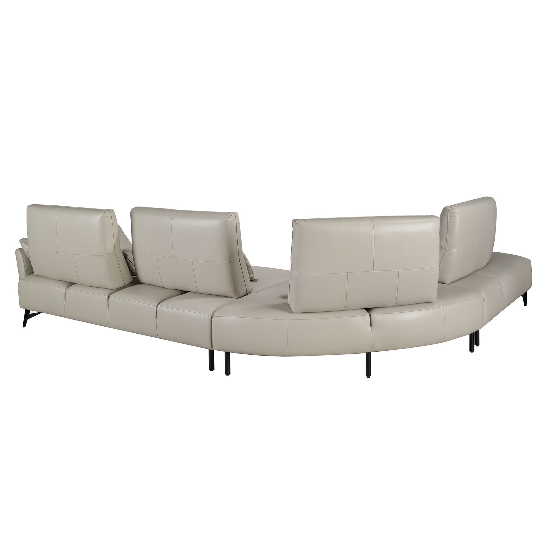 5-местный диван с левым шезлонгом 6214 из песочной кожи Angel Cerda