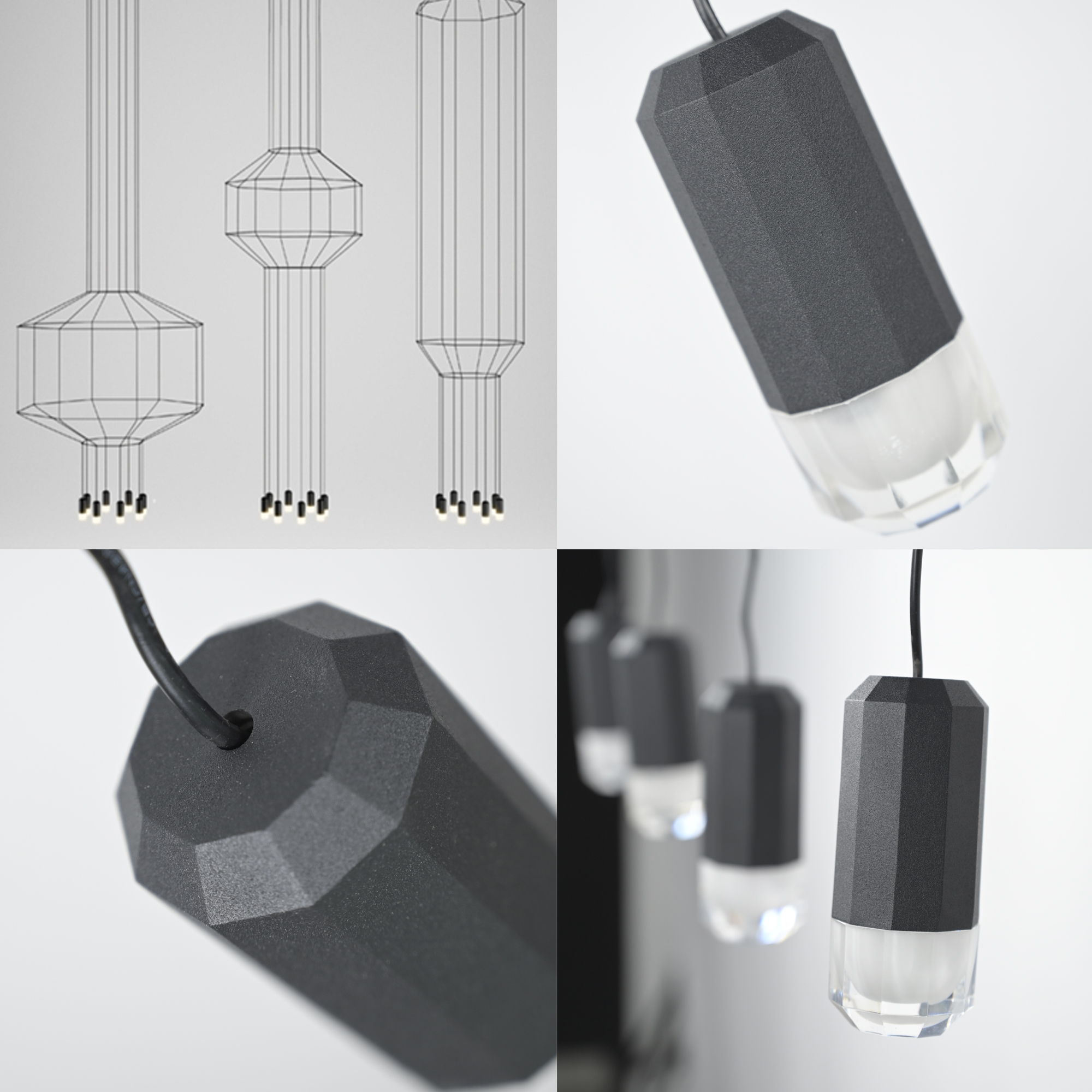 Люстра Via Wireflow Chandelier polyhedral 0315 Suspension lamp by ImperiumLoft